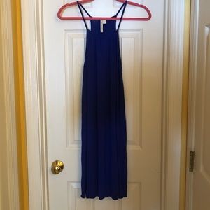Royal blue high neck dress with pockets